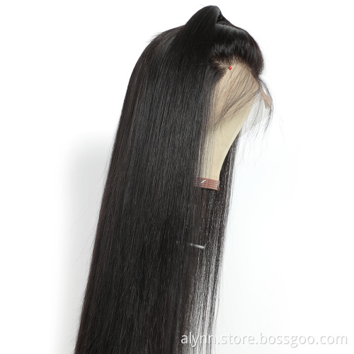 360 Lace Front Wigs 180% Density Undetectable Transparent Lace Wig Straight High Ponytail Preplucked